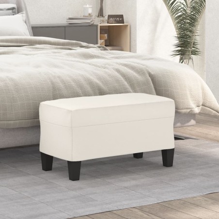 vidaXL Banco de cuero sintético color crema 70x35x41 cm
