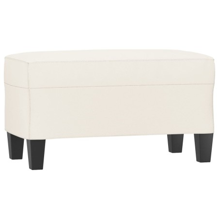 vidaXL Banco de cuero sintético color crema 70x35x41 cm