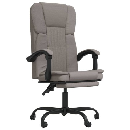 vidaXL Silla de oficina reclinable de tela gris taupé