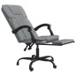 vidaXL Silla de oficina reclinable de tela gris claro