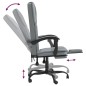 vidaXL Silla de oficina reclinable de tela gris claro
