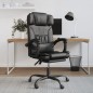 vidaXL Silla de oficina reclinable cuero sintético negro vidaXL Silla de oficina reclinable cuero sintético negro