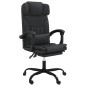 vidaXL Silla de oficina reclinable cuero sintético negro vidaXL Silla de oficina reclinable cuero sintético negro