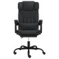 vidaXL Silla de oficina reclinable cuero sintético negro vidaXL Silla de oficina reclinable cuero sintético negro