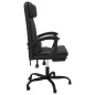 vidaXL Silla de oficina reclinable cuero sintético negro vidaXL Silla de oficina reclinable cuero sintético negro