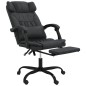 vidaXL Silla de oficina reclinable cuero sintético negro vidaXL Silla de oficina reclinable cuero sintético negro