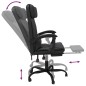 vidaXL Silla de oficina reclinable cuero sintético negro vidaXL Silla de oficina reclinable cuero sintético negro