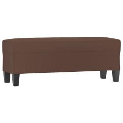 vidaXL Banco de cuero sintético marrón 100x35x41 cm