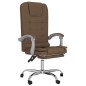 vidaXL Silla de oficina reclinable con masaje de tela marrón vidaXL Silla de oficina reclinable con masaje de tela marrón