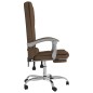 vidaXL Silla de oficina reclinable con masaje de tela marrón vidaXL Silla de oficina reclinable con masaje de tela marrón