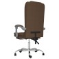 vidaXL Silla de oficina reclinable con masaje de tela marrón vidaXL Silla de oficina reclinable con masaje de tela marrón