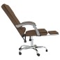 vidaXL Silla de oficina reclinable con masaje de tela marrón vidaXL Silla de oficina reclinable con masaje de tela marrón