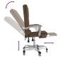 vidaXL Silla de oficina reclinable con masaje de tela marrón vidaXL Silla de oficina reclinable con masaje de tela marrón