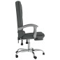 vidaXL Silla de oficina reclinable con masaje de tela gris oscuro
