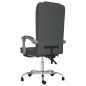 vidaXL Silla de oficina reclinable con masaje de tela gris oscuro