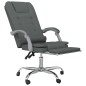 vidaXL Silla de oficina reclinable con masaje de tela gris oscuro