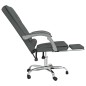 vidaXL Silla de oficina reclinable con masaje de tela gris oscuro