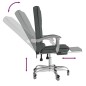 vidaXL Silla de oficina reclinable con masaje de tela gris oscuro