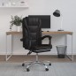 vidaXL Silla de oficina reclinable cuero sintético negro vidaXL Silla de oficina reclinable cuero sintético negro