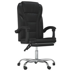 vidaXL Silla de oficina reclinable cuero sintético negro