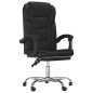 vidaXL Silla de oficina reclinable cuero sintético negro vidaXL Silla de oficina reclinable cuero sintético negro