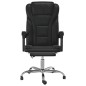vidaXL Silla de oficina reclinable cuero sintético negro vidaXL Silla de oficina reclinable cuero sintético negro