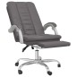 vidaXL Silla de oficina reclinable cuero sintético gris vidaXL Silla de oficina reclinable cuero sintético gris