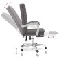 vidaXL Silla de oficina reclinable cuero sintético gris vidaXL Silla de oficina reclinable cuero sintético gris