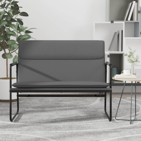 vidaXL Banco de cuero sintético gris 100x64x80 cm