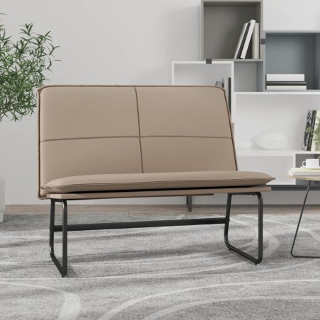 vidaXL Banco de cuero sintético color capuchino 100x75x76 cm