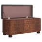 vidaXL Bancos con almacenaje con cojín 2 uds enea marrón 69 cm vidaXL Bancos con almacenaje con cojín 2 uds enea marrón 69 cm