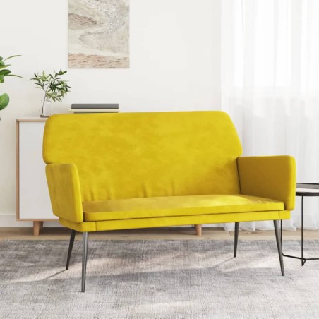 vidaXL Banco de terciopelo amarillo 108x79x79 cm
