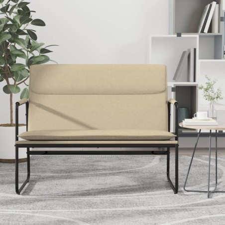 vidaXL Banco de tela color crema 100x64x80 cm