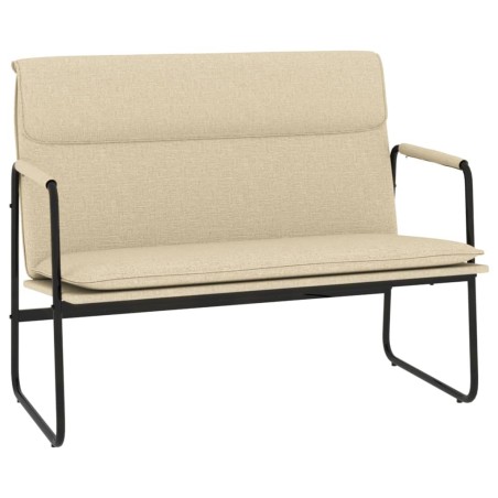 vidaXL Banco de tela color crema 100x64x80 cm