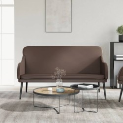 vidaXL Banco de cuero sintético marrón 110x76x80 cm