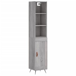vidaXL Aparador alto madera contrachapada gris Sonoma 34,5x34x180 cm