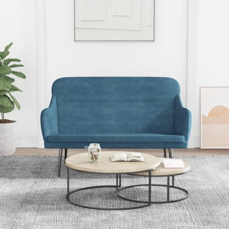 vidaXL Banco de terciopelo azul 110x76x80 cm