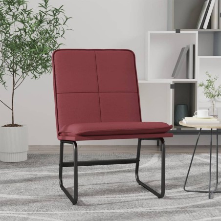 vidaXL Sillón de cuero sintético rojo tinto 54x75x76 cm
