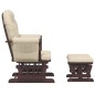 vidaXL Sillón de lactancia con taburete tela blanco crema vidaXL Sillón de lactancia con taburete tela blanco crema