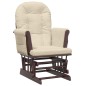 vidaXL Sillón de lactancia con taburete tela blanco crema vidaXL Sillón de lactancia con taburete tela blanco crema