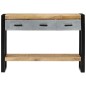 vidaXL Mesa consola madera maciza de mango rugosa 110x30x76 cm vidaXL Mesa consola madera maciza de mango rugosa 110x30x76 cm