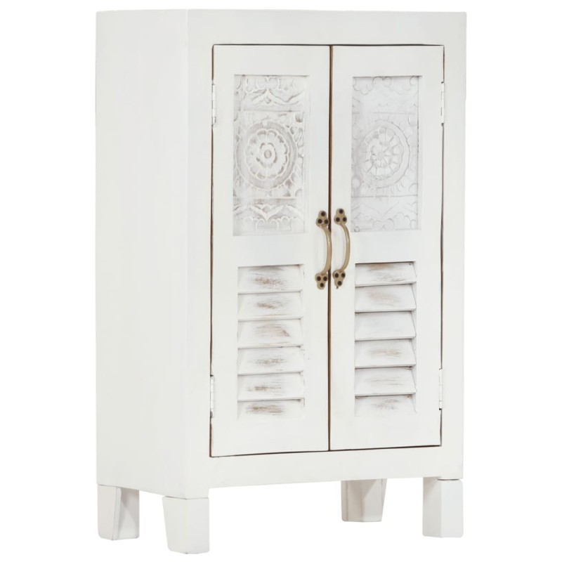 vidaXL Aparador madera maciza de acacia blanco 55x30x90 cm vidaXL Aparador madera maciza de acacia blanco 55x30x90 cm
