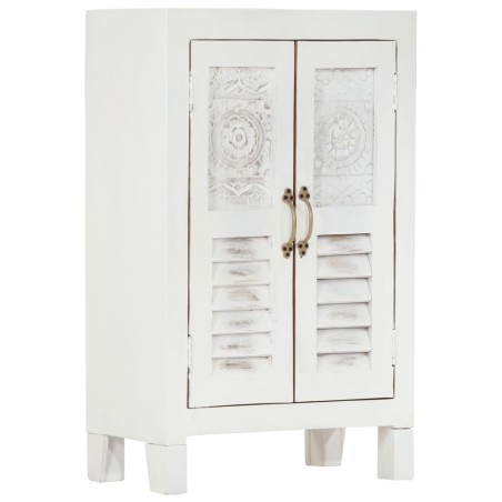 vidaXL Aparador madera maciza de acacia blanco 55x30x90 cm