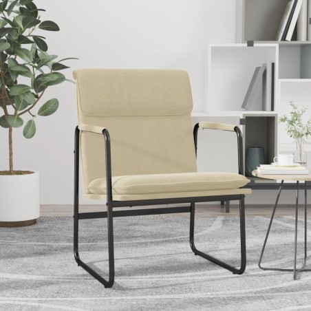 vidaXL Sillón de relax tela color crema 55x64x80 cm