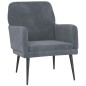 vidaXL Sillón de terciopelo gris oscuro 62x79x79 cm vidaXL Sillón de terciopelo gris oscuro 62x79x79 cm