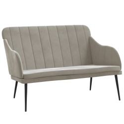 vidaXL Banco de terciopelo gris claro 110x76x80 cm