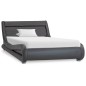 vidaXL Estructura de cama con LED de cuero sintético gris 90x200 cm vidaXL Estructura de cama con LED de cuero sintético gris 90x200 cm