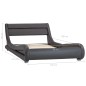 vidaXL Estructura de cama con LED de cuero sintético gris 90x200 cm vidaXL Estructura de cama con LED de cuero sintético gris 90x200 cm