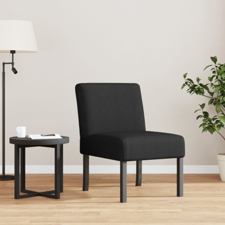 vidaXL Silla tapizada de tela negro