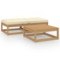 vidaXL Juego de muebles de jardín 3 pzas y cojines madera maciza pino vidaXL Juego de muebles de jardín 3 pzas y cojines madera maciza pino
